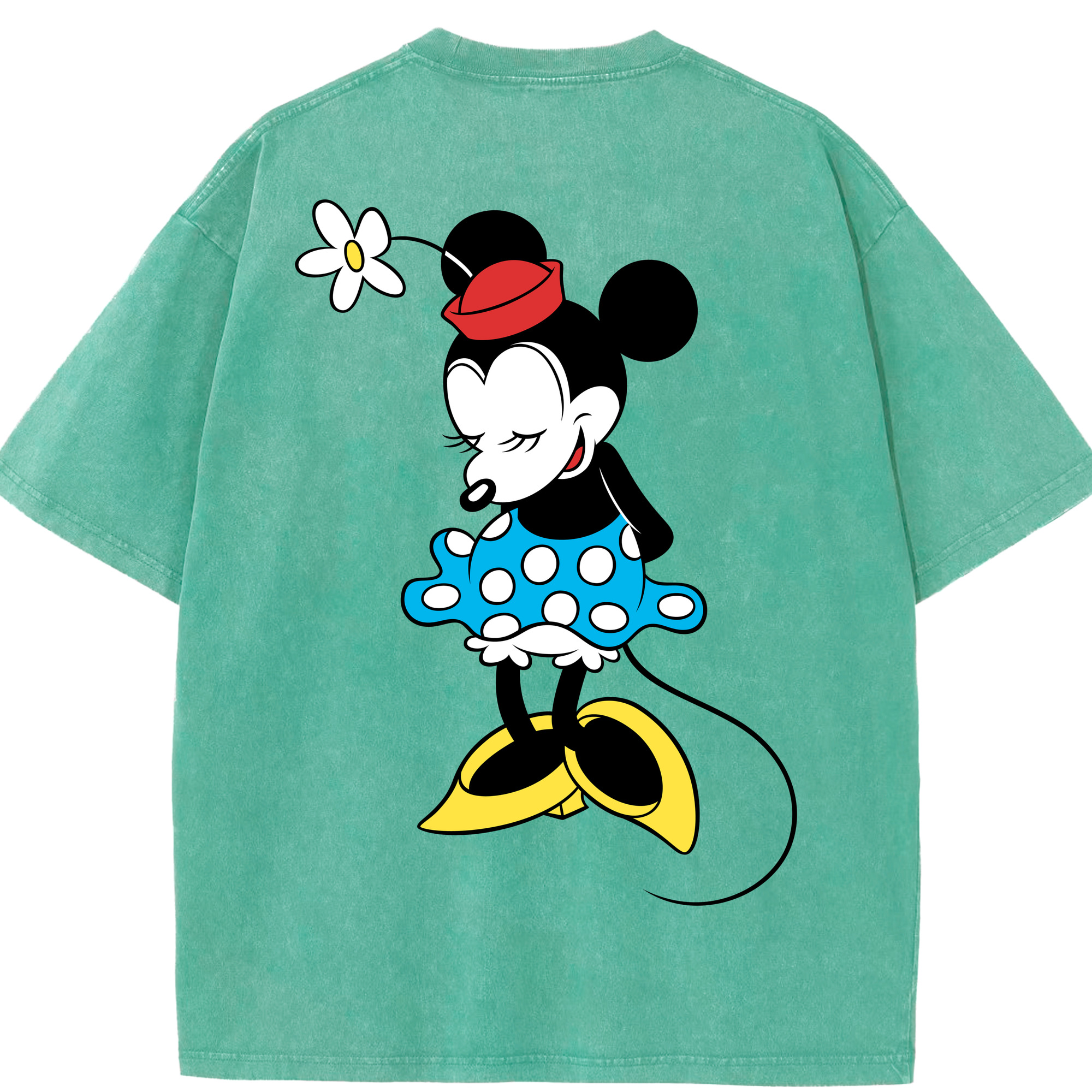 （画像用） ミッキーマウス Mickey Mouse 綿100% ヴィンテージ風 半袖Tシャツ（背面プリント）